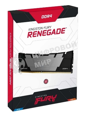 Оперативная память Kingston Fury Renegade, DDR4, 64Gb (2x32Gb), 3600MHz, CL18, DIMM, с радиатором, черный