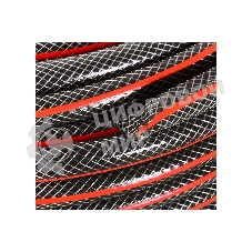 Шланг поливочный ПВХ усиленный премиум пищевой трехслойн. армир. 3/4 25м черный/красный Вихрь 73/7/2/7