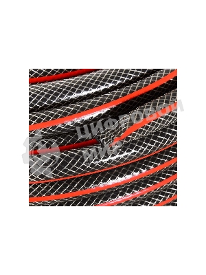 Шланг поливочный ПВХ усиленный премиум пищевой трехслойн. армир. 3/4 25м черный/красный Вихрь 73/7/2/7
