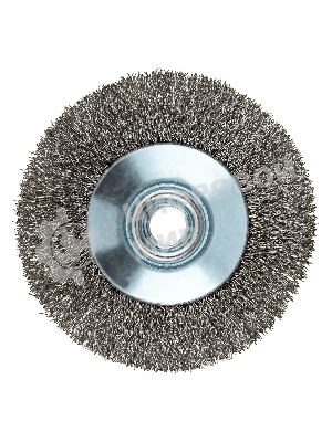Щетка для УШМ Denzel 100 мм, М14, тарелка, витая нержавеющая проволока 0,3 мм