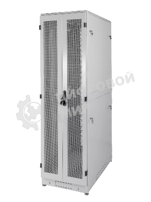 Шкаф серверный напольный 48U (600 1000) дверь перфорированная, задние двойные перфорированные