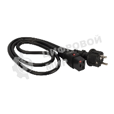 Шнур питания Lanmaster LAN-PP19L/SH-0.5-BK C19-Schuko проводник.:3x1.5мм2 0.5м 220В 16А черный