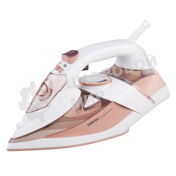 Утюг Centek CT-2322 белый/бежевый, 2800 Вт, 50 г/мин, 190 г/мин, 350 мл