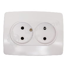 Розетка ЭРА 2X2P, 16A-250В, IP20, белый (10/100/1600)