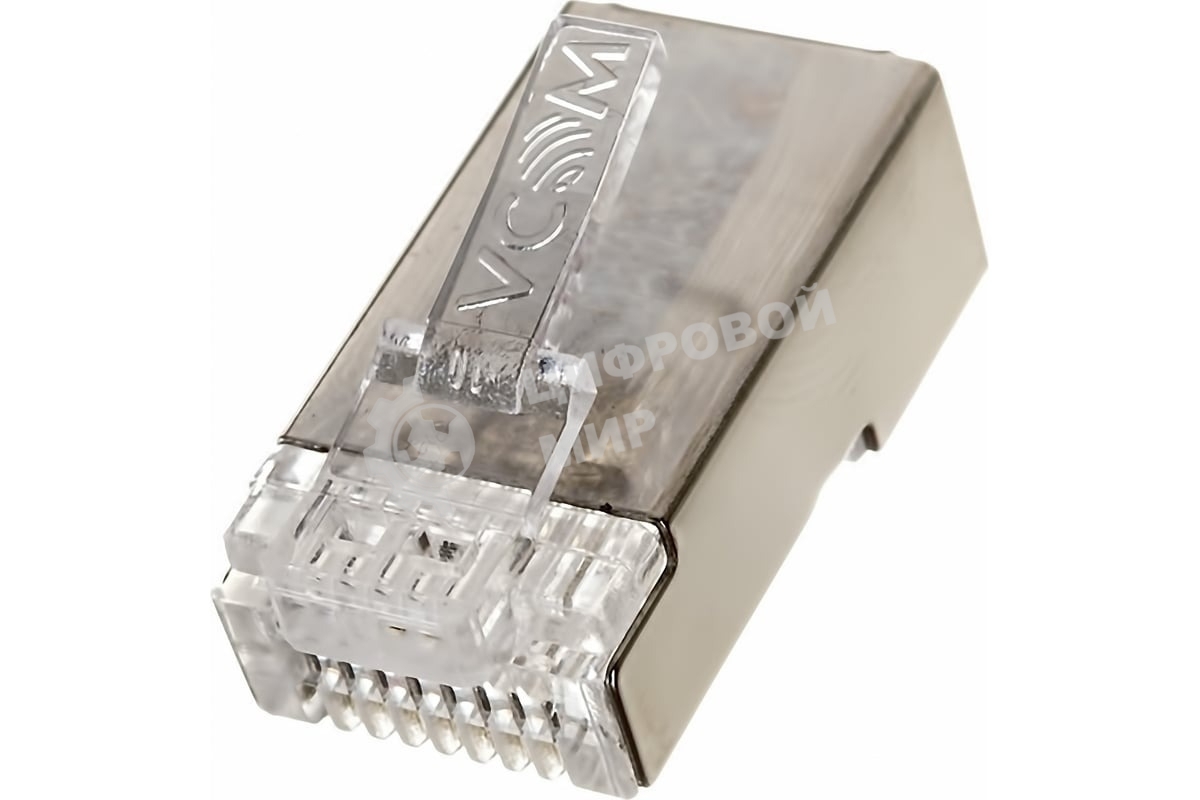 Коннектор VCOM RJ45 8P8C для FTP кабеля 5 кат. экранированные, 20 шт,