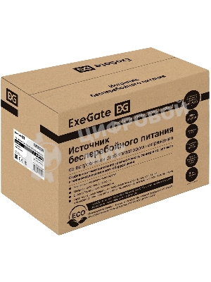 Источник бесперебойного питания ExeGate EP285483RUS SpecialPro UNB-1000.LED.AVR.EURO.RJ 1000VA/650W, LED, AVR, 4 евророзетки, RJ45/11, черный