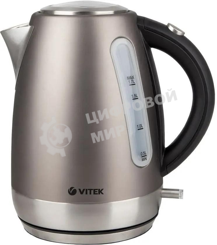 Чайник электрический Vitek VT-7025 (ST) 1850-2200 Вт/Макс объем 1.7 л/Корпус из нерж стали.Скрытый нагр элемент