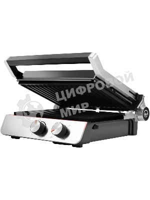 Гриль электрический Hyundai HYG-4046 2200Вт черный/серебристый