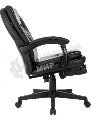 Кресло Бюрократ CH-868N-BF черный, экокожа, подставка для ног