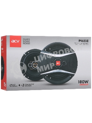 Колонки автомобильные ACV PI-623E 180Вт 88дБ 4Ом 16см (6.5дюйм) (ком.:2кол.) коаксиальные трехполосные