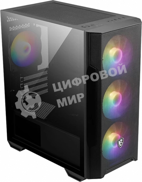 Компьютерный корпус MSI MAG FORGE M100R 1xUSB 3.0, 2xUSB 2.0, 4x120мм ARGB Fan, ARGB Control Board, Tempered Glass Window, Brown Box (932220)