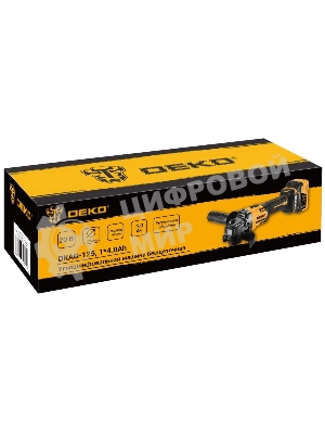 Угловая шлифовальная машина бесщеточная DEKO DKAG-125, 20В, 1*4.0А·ч