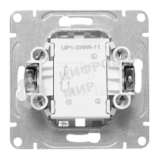 Механизм выключателя EKF UP1-SWW-11 одноклавишный, проходной, белый Эпика