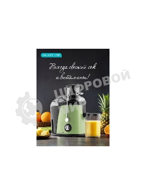 Соковыжималка GALAXY LINE GL 0815 зеленый, центробежная, 850 Вт, 550 мл, механическое