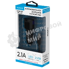 Автомобильное зарядное устройство Maxvi CCM-212 Plus M черный 2.1A