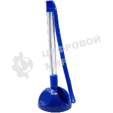 Ручка шариковая Silwerhof Eco синий d=0.7мм, синие чернила, индивмдуальный пакет с европодвесом, на подставке, сменный стержень, линия 0.5мм