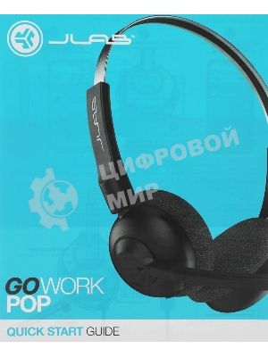 Гарнитура JLab GO Work Pop Wireless Headphones чёрный, беспроводная, Bluetooth, до 50 ч