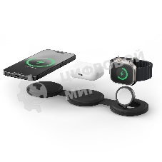 Переносное зарядное устройство Satechi Qi2 OntheGo 3-in-1 Wireless Charger, черный