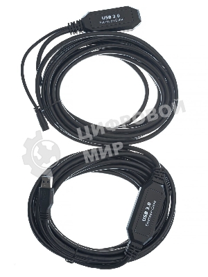 Кабель-адаптер USB3.0-repeater, удлинительный активный Am-->Af 10м VCOM
