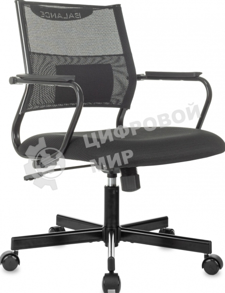 Кресло офисное Бюрократ CH Balance-Low черный Elastic-102 TW-11 сетка/ткань, низк. спин. крестов. металл черный