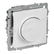 Светорегулятор IEK BR-D20-0600-K91 поворотно-нажимной СП BRITE СС10-1-0-БрАБ 600 Вт механизм арктич. бел.