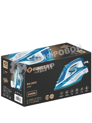Утюг Eurostek EEI-2600 синий/белый, 2600 Вт, 45 г/мин, 140 г/мин, 350 мл