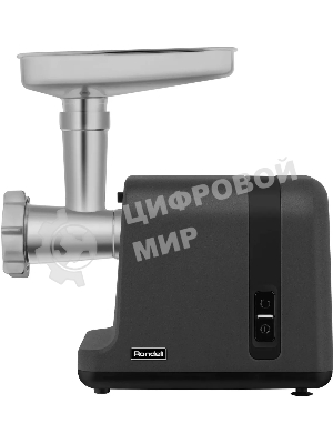 Мясорубка электрическая Rondell RDE-1456 черный, 3000 Вт, 2.5 кг/мин, реверс, защита от перегрузки, металлический лоток, насадки - 5