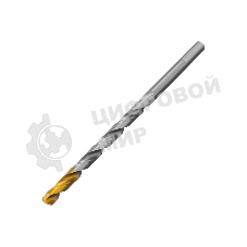 Сверло спиральное по металлу Denzel 7,5 х 156 мм, Р6М5, Golden Tip, удлиненное