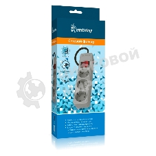 Сетевой фильтр 16А, 3500 Вт, 3 гнезда, без з/ш, с з/к, ПВС 3x1.0, 5 м, серый (SBSP-3-50-G)