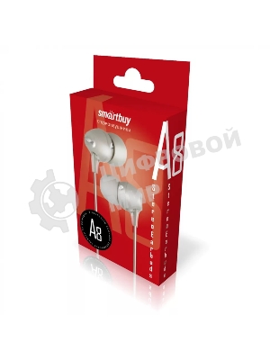 Проводные наушники Smartbuy A8 серый, внутриканальные, Jack 3.5 мм, микрофон на проводе