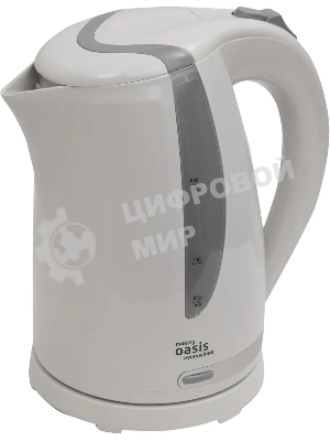 Чайник электрический Oasis K-2PW 1.7 л, 2200 Вт, белый корпус: пластик