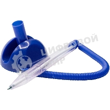 Ручка шариковая Silwerhof Eco синий d=0.7мм, синие чернила, индивмдуальный пакет с европодвесом, на подставке, сменный стержень, линия 0.5мм