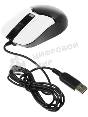 Мышь проводная A4Tech Fstyler FM12 белый/черный, 1200 dpi, USB, кнопки - 3