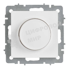 Светорегулятор IEK BR-D20-0600-K91 поворотно-нажимной СП BRITE СС10-1-0-БрАБ 600 Вт механизм арктич. бел.