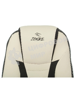 Кресло Бюрократ Zombie 8 белый/черный, экокожа, 120 кг, механизм качания