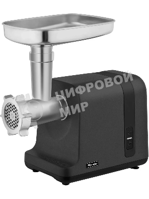 Мясорубка электрическая Rondell RDE-1456 черный, 3000 Вт, 2.5 кг/мин, реверс, защита от перегрузки, металлический лоток, насадки - 5