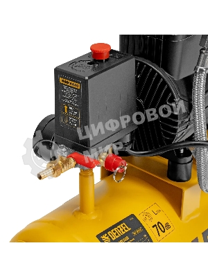 Компрессор безмасляный малошумный Denzel DLP-950/10, 950 Вт,10 л, 2850 об/мин, 170 л/мин