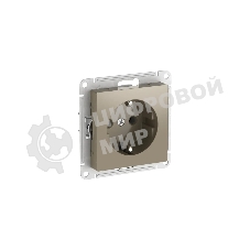 Розетка AtlasDesign 16А с заземл. быстрозажим. клем. механизм шампань SE ATN000543S