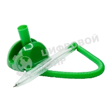 Ручка шариковая Buro зеленый, d=0.7мм, синие чернила, индивидуальный пакет с европодвесом, на подставке, сменный стержень, линия 0.5мм, круглая