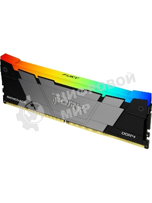 Оперативная память Kingston Fury Renegade, DDR4, 32Gb (4x8GB), 3200MHz, CL16, DIMM, с радиаторами, RGB, серебристый/черный