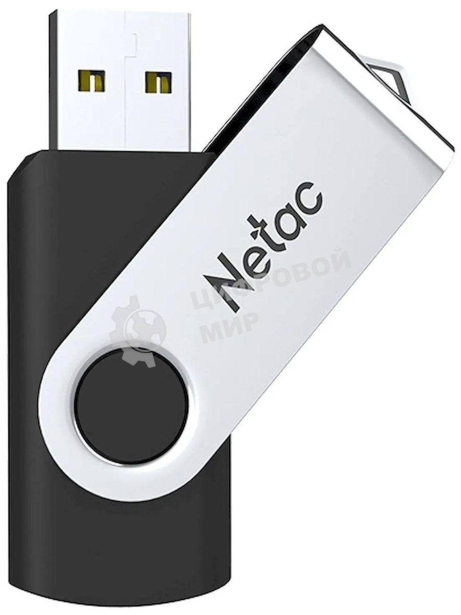 Флешка USB Netac U505 (NT03U505N-008G-20BK), 8Gb, USB 2.0, R/W 70/30, черный/серебристый