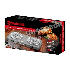 Плитка электрическая Sakura ПЭ-03 2000 Вт, 140/140мм 2 конф/спир графит