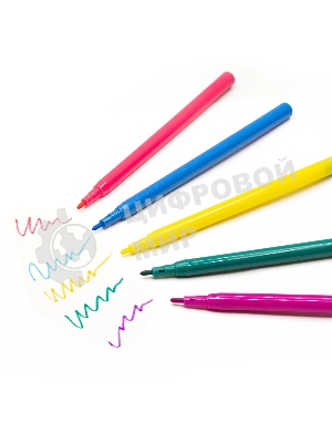 Фломастеры Silwerhof Eco 7.2мм 125мм, круглый корпус, вентилируемый колпачок, 18 цветов, пакет с европодвесом