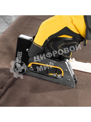 Степлер металлический Denzel скобы в комплекте, 2К рукоятка, тип 53, 6-10 мм