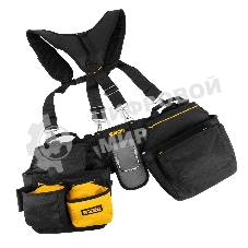 Пояс монтажника усиленный Denzel с лямками, сумки поясные, держатель для молотка
