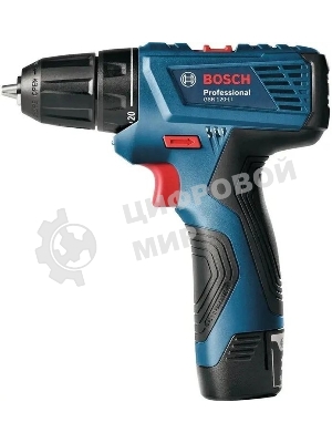 Дрель-шуруповерт Bosch GSR 120 Li, 12 В, 2 Ач, 30 Нм, щеточный