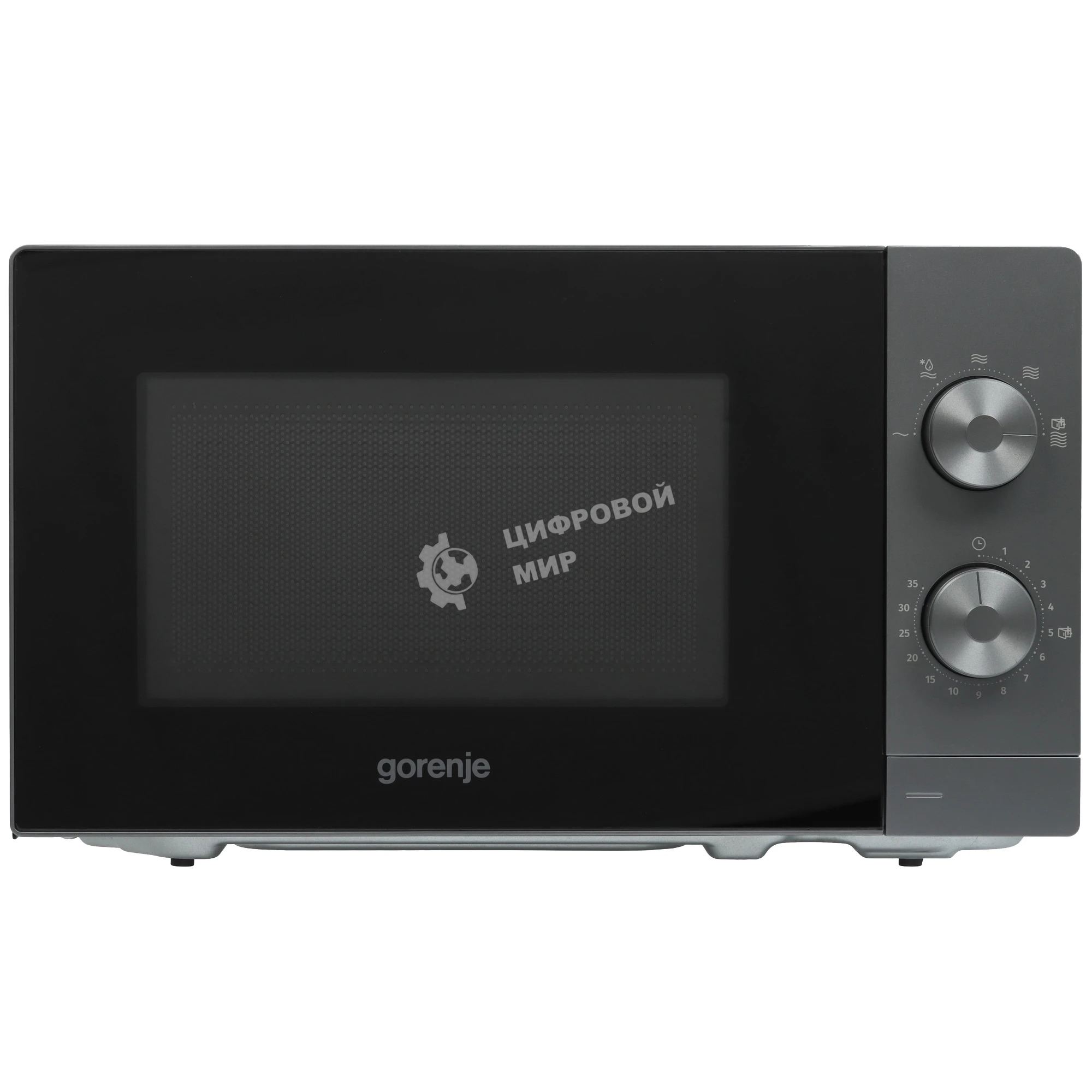Микроволновая печь Gorenje MO20E1T4 серый/черный, 20 л, 700 Вт, переключатели - поворотный механизм