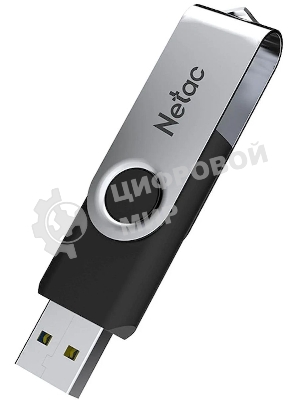 Флешка USB Netac U505 (NT03U505N-008G-20BK), 8Gb, USB 2.0, R/W 70/30, черный/серебристый