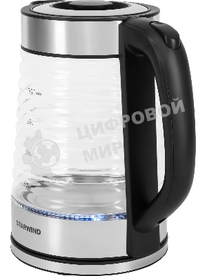 Чайник электрический Starwind SKG2111 2 л, 1800 Вт, черный/прозрачный корпус: стекло