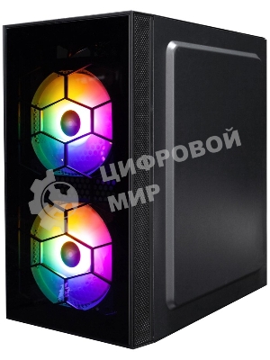 Компьютерный корпус 1STPLAYER FIREBASE X1 черный mATX 3x120мм LED fans X1-BK-3F1